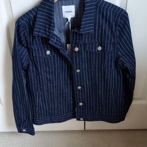 NWT Hudson Striped Denim Shirt Jacket - Indigo & White